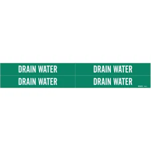 BRADY 7092-4 Pipe Marker Drain Water Green 3/4 To 2-3/8 In | AF3TXL 8CXC8