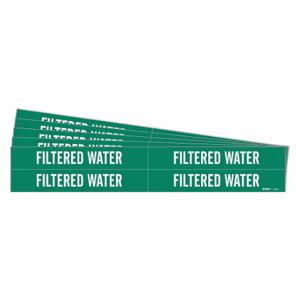 BRADY 7105-4-PK Pipe Marker, Filtered Water, Green, White, Fits 3/4 to 2 3/8 Inch Size Pipe OD | CT9VRY 781ZV9