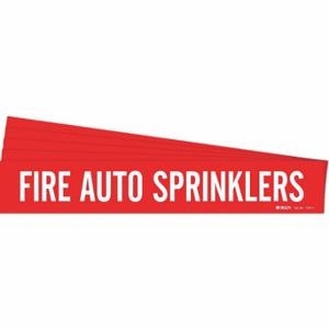 BRADY 7107-1-PK Pipe Marker, Fire Auto Sprinklers, Red, White, Fits 2 1/2 to 7 7/8 Inch Size Pipe OD | CT9VTA 781WU8