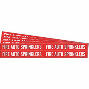 BRADY 7107-4-PK Pipe Marker, Fire Auto Sprinklers, Red, White, Fits 3/4 to 2 3/8 Inch Pipe OD | CT9VTB 781WT4