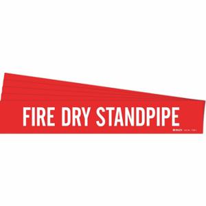 BRADY 7108-1-PK Pipe Marker, Fire Dry Stand Pipe, Red, White, Fits 2 1/2 to 7 7/8 Inch Pipe OD | CU3DBR 781WU2