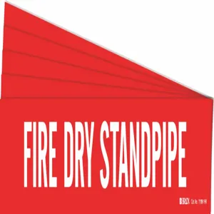 BRADY 7108-1HV-PK Pipe Marker, Legend: Fire Dry Standpipe, Iiar System Abbreviation Not Applicable | CH6LCK 781WT8