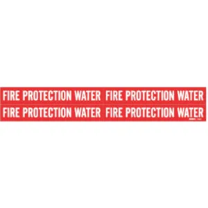 BRADY 7110-4 Pipe Marker Fire Protection Water Red | AE9TEL 6M465