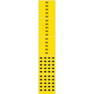 BRADY 7119-3C Pipe Marker Gas Yellow 3/4 Inch Or Less | AE2ZVE 5ADA9