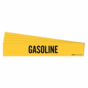 BRADY 7120-1HV-PK Pipe Marker, Gasoline, Yellow, Black, Fits 8 Inch and Larger Pipe OD, 1 Pipe Markers | CU2AHN 781YP8