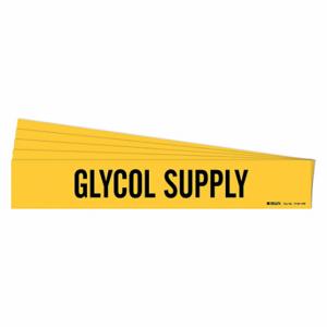 BRADY 7123-1HV-PK Pipe Marker, Glycol Supply, Yellow, Black, Fits 8 Inch Size and Larger Pipe OD | CU2AMG 781Y66