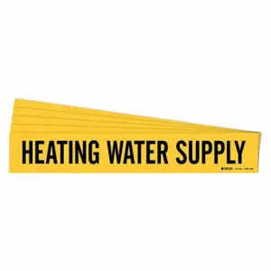 BRADY 7130-1HV-PK Pipe Marker, Heating Water Supply, Yellow, Black, Fits 8 Inch Size and Larger Pipe OD | CU2VXA 781Z88