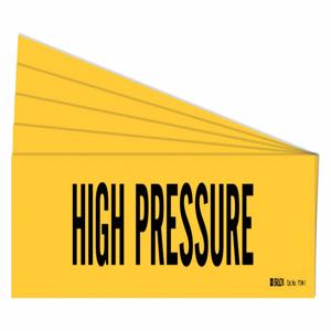 BRADY 7134-1-PK Pipe Marker, Legend: High Pressure, 2 1/4 Inch x 14 Inch Size | CH6LEP 782F64