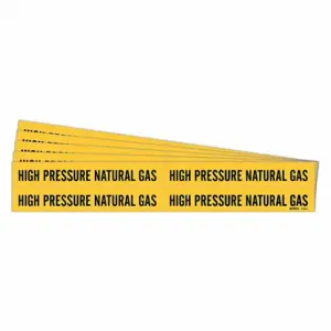 BRADY 7139-4-PK Pipe Marker, High Pressure Natural Gas, Yellow, Black, Fits 3/4 to 2 3/8 Inch Pipe OD | CU2AYN 781XN1