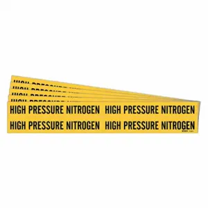 BRADY 7140-4-PK Pipe Marker, High Pressure Nitrogen, Yellow, Black, Fits 3/4 to 2 3/8 Inch Pipe OD | CU2AYP 781XD6