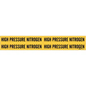 BRADY 7140-4 Pipe Marker High Pressure Nitrogen Yellow | AF6BXF 9WDY1