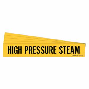 BRADY 7141-1HV-PK Pipe Marker, High Pressure Steam, Yellow, Black, Fits 8 Inch Size and Larger Pipe OD | CU2CEN 781Z01