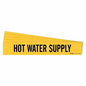 BRADY 7149-1HV-PK Pipe Marker, Hot Water Supply, Yellow, Black, Fits 8 Inch and Larger Pipe OD | CU3DCD 781ZR7