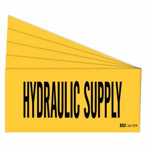 BRADY 7155-1HV-PK Pipe Marker, Legend: Hydraulic Supply, Iiar System Abbreviation Not Applicable | CH6LGW 781Y53