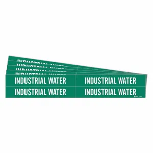 BRADY 7163-4-PK Pipe Marker, Industrial Water, Green, White, Fits 3/4 to 2 3/8 Inch Pipe OD | CU2DFW 781ZL8