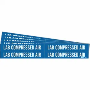 BRADY 7170-4-PK Pipe Marker, Lab Compressed Air, Blue, White, Fits 3/4 to 2 3/8 Inch Pipe OD | CU2DGC 781WD6