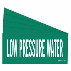 BRADY 7180-1-PK Pipe Marker, Legend: Low Pressure Water | CH6LLG 782AE0