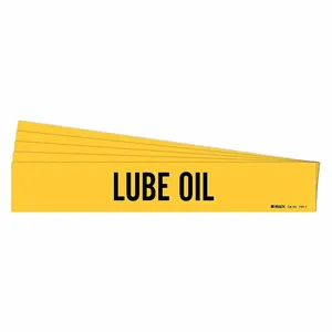 BRADY 7181-1-PK Pipe Marker, Lube Oil, Yellow, Black, Fits 2 1/2 to 7 7/8 Inch Size Pipe OD | CU2DGT 781XT7