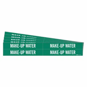 BRADY 7182-4-PK Pipe Marker, Make-Up Water, Green, White, Fits 3/4 to 2 3/8 Inch Size Pipe OD | CU2DGY 782A49