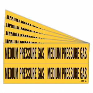 BRADY 7189-4-PK Pipe Marker, Legend: Medium Pressure Gas, Iiar System Abbreviation Not Applicable | CH6LMA 781XM4