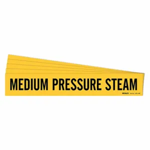 BRADY 7191-1HV-PK Pipe Marker, Medium Pressure Steam, Yellow, Black, Fits 8 Inch Size and Larger Pipe OD | CU2DHH 781YW0