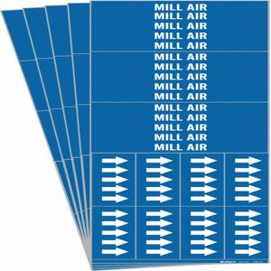 BRADY 7192-3C-PK Rohrmarkierer, Legende: Mill Air, 2 1/4 Zoll x 2 3/4 Zoll Größe | CH6LMK 781W08