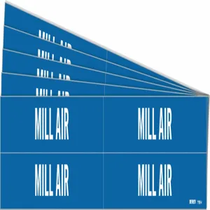 BRADY 7192-4-PK Pipe Marker, Legend: Mill Air, Iiar System Abbreviation Not Applicable | CH6LML 781WE3