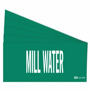 BRADY 7193-1HV-PK Pipe Marker, Legend: Mill Water | CH6LMM 782F30