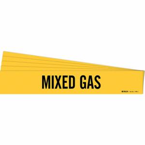 BRADY 7194-1-PK Pipe Marker, Mixed Gas, Yellow, Black, Fits 2 1/2 to 7 7/8 Inch Size Pipe OD | CU2DHJ 781WY6