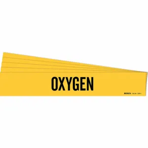 BRADY 7209-1-PK Pipe Marker, Oxygen, Yellow, Black, Fits 2 1/2 to 7 7/8 Inch Pipe OD, 1 Pipe Markers | CU2EFL 781XA9