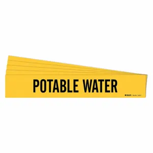 BRADY 7218-1-PK Pipe Marker, Potable Water, Yellow, Black, Fits 2 1/2 to 7 7/8 Inch Pipe OD | CU2KBB 781Z56