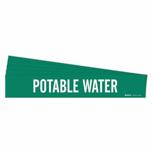 BRADY 7219-1-PK Pipe Marker, Potable Water, Green, White, Fits 2 1/2 to 7 7/8 Inch Size Pipe OD | CU2KAW 782A50