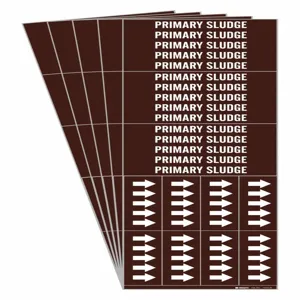 BRADY 7222-3C-PK Pipe Marker, Legend: Primary Sludge, Iiar System Abbreviation Not Applicable | CH6LQG 781Y89