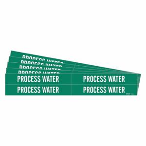 BRADY 7224-4-PK Pipe Marker, Process Water, Green, White, Fits 3/4 to 2 3/8 Inch Size Pipe OD | CU2MHM 782AF3