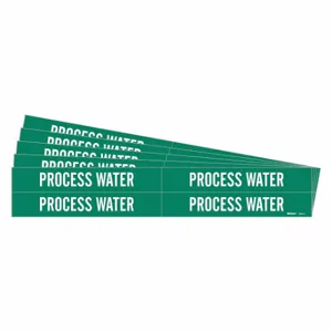 BRADY 7224-4-PK Pipe Marker, Process Water, Green, White, Fits 3/4 to 2 3/8 Inch Size Pipe OD | CU2MHM 782AF3