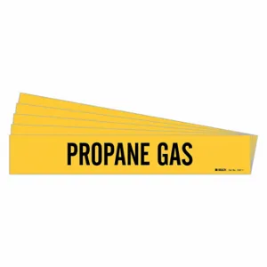 BRADY 7227-1-PK Pipe Marker, Propane Gas, Yellow, Black, Fits 2 1/2 to 7 7/8 Inch Size Pipe OD | CU2MMG 781XG7