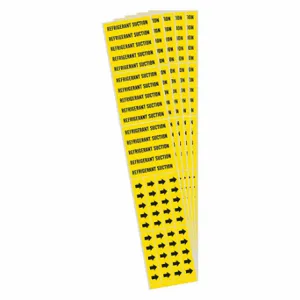 BRADY 7236-3C-PK Pipe Marker, Refrigerant Suction, Yellow, Black, Fits 3/4 Inch and Smaller Pipe OD | CU2MMV 782FD3