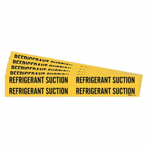 BRADY 7236-4-PK Pipe Marker, Refrigerant Suction, Yellow, Black, Fits 3/4 to 2 3/8 Inch Size Pipe OD | CU2MMW 782FC5