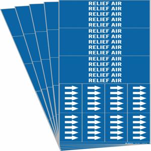 BRADY 7240-3C-PK Rohrmarkierer, Legende: Relief Air, 2 1/4 Zoll x 2 3/4 Zoll Größe | CH6LTM 781W12