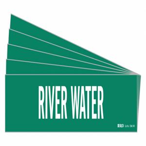 BRADY 7246-1HV-PK Pipe Marker, Legend: River Water | CH6LUA 782AA2
