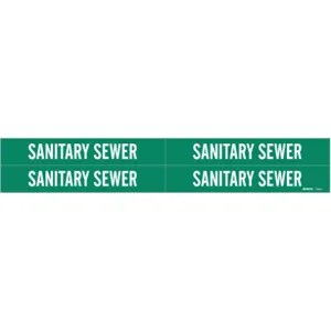 BRADY 7250-4 Pipe Marker Sanitary Sewer Green 3/4 To 2-3/8 In | AE3AAU 5ADV2