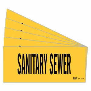 BRADY 7251-1HV-PK Pipe Marker, Legend: Sanitary Sewer | CH6LUP 782FL6