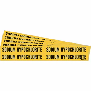 BRADY 7264-4-PK Pipe Marker, Sodium Hypochlorite, Yellow, Black, Fits 3/4 to 2 3/8 Inch Size Pipe OD | CU2MQN 781VC5