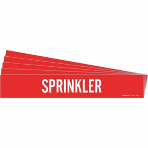 BRADY 7267-1-PK Pipe Marker, Sprinkler, Red, White, Fits 2 1/2 to 7 7/8 Inch Pipe OD, 1 Pipe Markers | CU2QPJ 781WR7