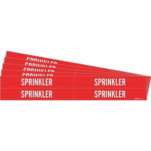 BRADY 7267-4-PK Rohrmarkierer, Sprinkler, Rot, Weiß, passend für Rohre mit 3/4 bis 2 3/8 Zoll Außendurchmesser, 4 Rohrmarkierer | CU2QPK 781WU5