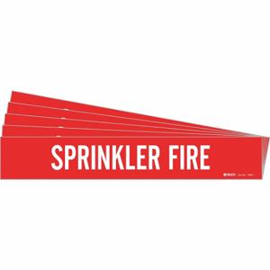BRADY 7268-1-PK Pipe Marker, Sprinkler Fire, Red, White, Fits 2 1/2 to 7 7/8 Inch Size Pipe OD | CU2MQX 781WT0