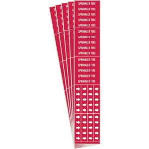 BRADY 7268-3C-PK Pipe Marker, Sprinkler Fire, Red, White, Fits 3/4 Inch Size and Smaller Pipe OD | CU2MQY 781WT7