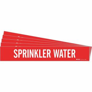 BRADY 7269-1-PK Pipe Marker, Sprinkler Water, Red, White, Fits 2 1/2 to 7 7/8 Inch Size Pipe OD | CU4EQU 781WX3