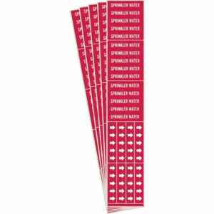 BRADY 7269-3C-PK Pipe Marker, Sprinkler Water, Red, White, Fits 3/4 Inch and Smaller Pipe OD | CU2QNJ 781WR9