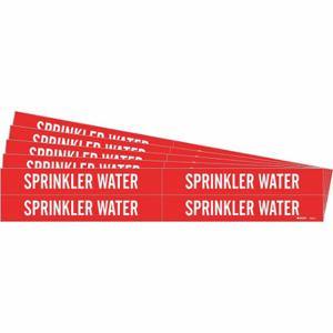 BRADY 7269-4-PK Rohrmarkierer, Sprinklerwasser, Rot, Weiß, passend für Rohre mit einem Außendurchmesser von 3/4 bis 2 3/8 Zoll | CU2QPH 781WX8